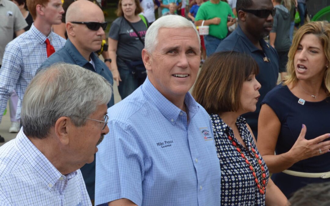Mike Pence Does The Full Fair Tour, Sees A Few Protesters Too