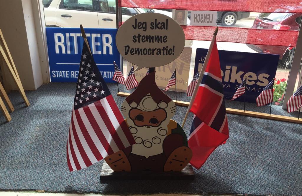Some Norwegian flair in the Decorah campaign office