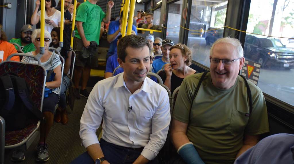 Buttigieg Rides The State Fair Bus, Meets Big Crowds, Eats A Lot
