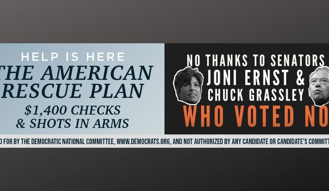 Dems Target Ernst, Grassley COVID Relief Opposition With New Billboard