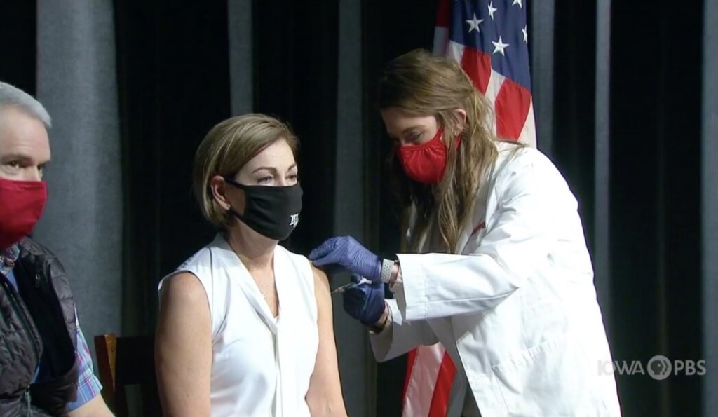 Iowans Have Mixed Reactions To Reynolds’ Live Vaccine Shot
