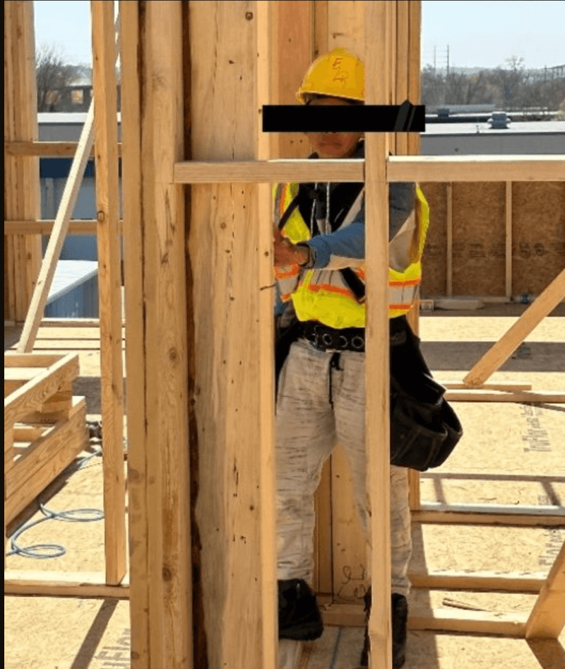 child labor A suspected child worker on a construction site.