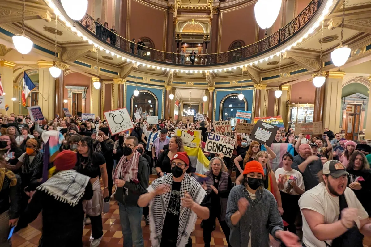 ‘We will not go back’ protestors chant outside anti-LGBTQ bill hearing