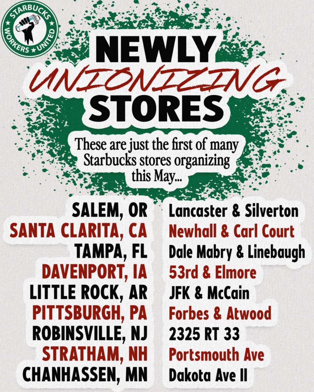 👀 Another Iowa Starbucks Unionizing