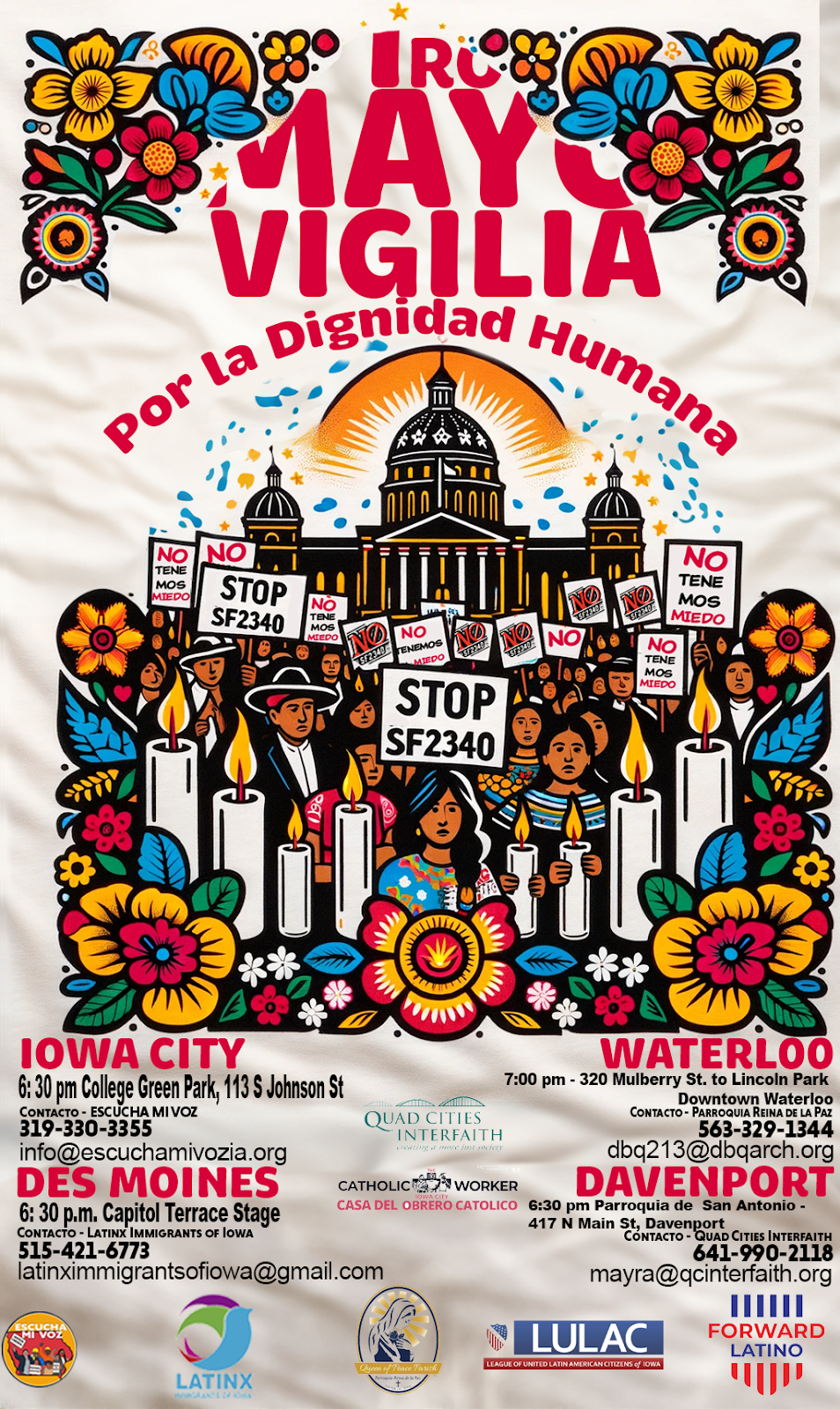 4 Iowa Vigils for International Workers’ Day