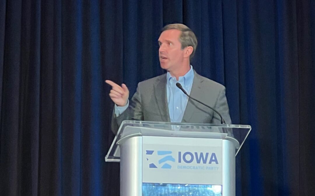 Beshear knocks Vance’s ‘contrived origin story’ as he rallies Democrats in Iowa