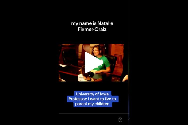 Screenshot of video of Natalie Fixmer-Oraiz speaking to legislators about the now-enacted abortion ban during the special legislative session in July 2023.