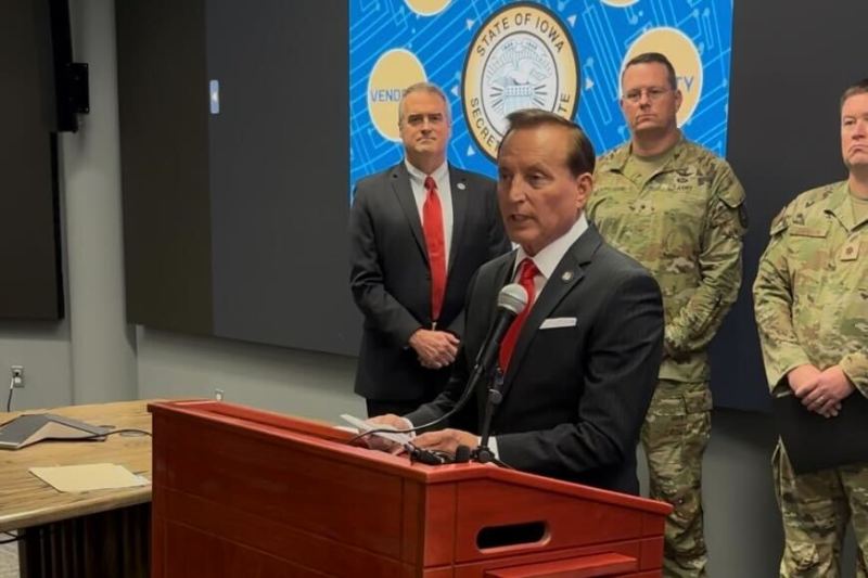 Paul Pate answers questions about the 2,022 registered voters his office targeted. The voter challenges are subject of a lawsuit.