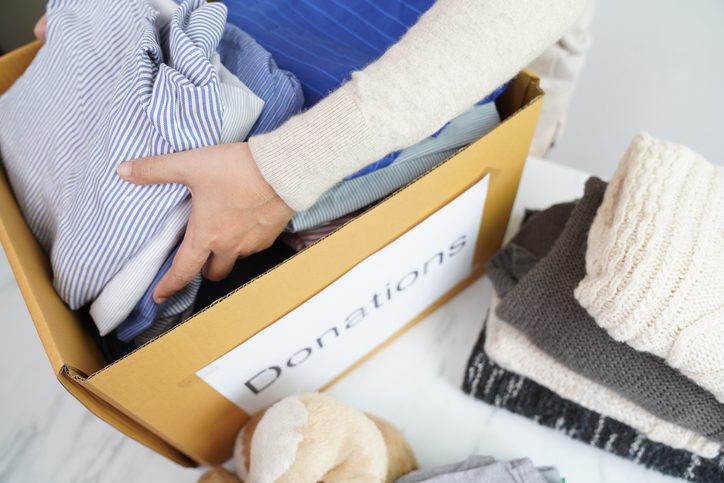 Box of clothes to be donate