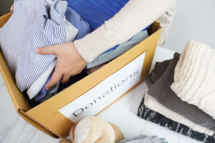 Box of clothes to be donate