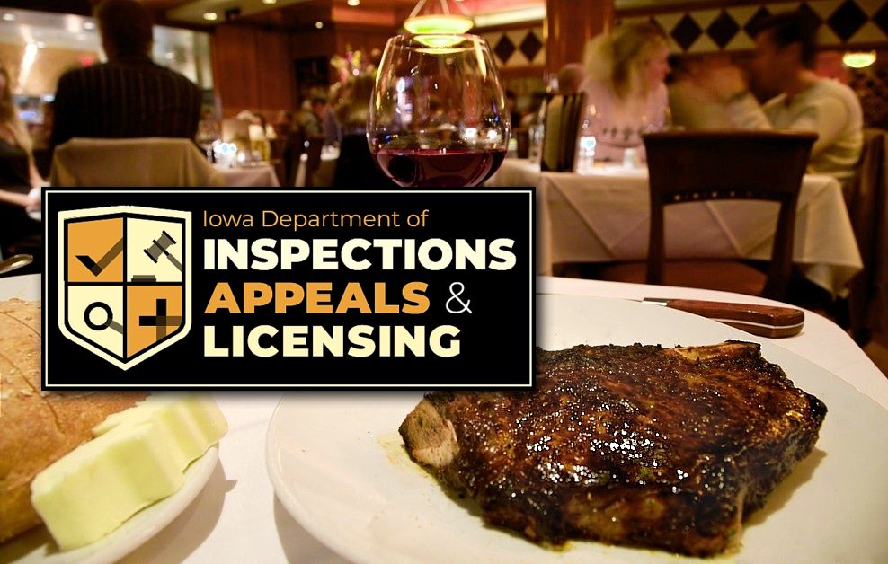 The Iowa Department of Inspections, Appeals and Licensing oversees restaurant inspections in Iowa. (Photo via Getty Images; DIAL logo courtesy of Iowa Department of Inspections, Appeals and Licensing)