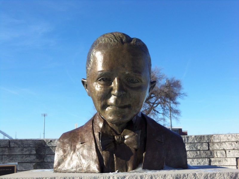 A statue of Iowa inventor Bix Beiderbecke
