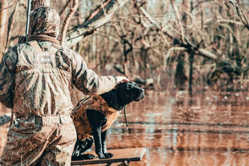 A hunter and his dog in Iowa.