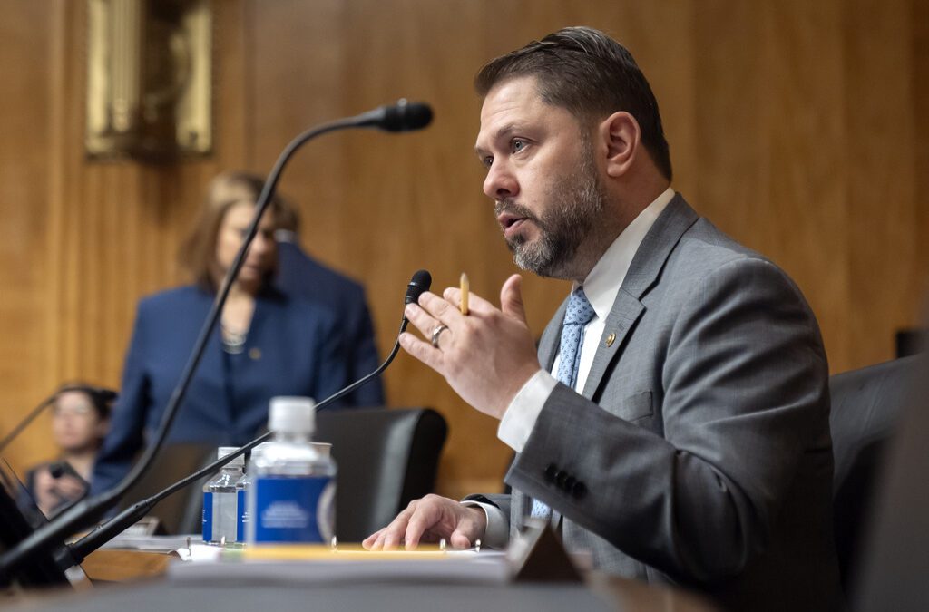 Arizona Sen. Ruben Gallego visits Iowa State Fair