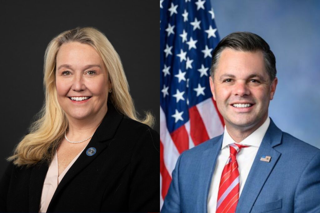 Republican US Rep. Zach Nunn (right) and Democrat Jennifer Konfrst