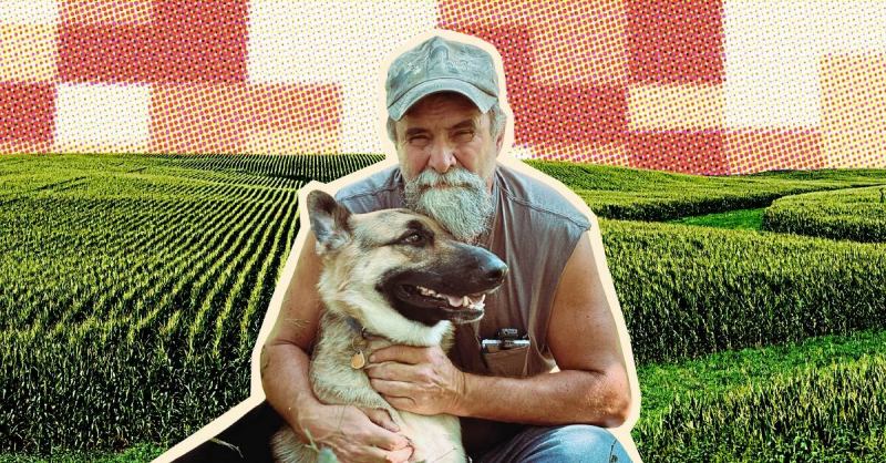 Joe Schroeder and his dog Hondo live in Mechanicsville. Schroder said he wants Iowa to do something about high cancer rates.