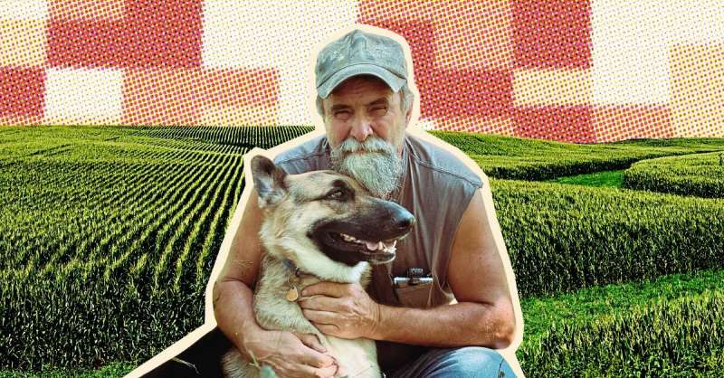 Joe Schroeder and his dog Hondo live in Mechanicsville. Schroder said he wants Iowa to do something about high cancer rates.