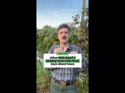 WATCH: What Rob Sand’s singing town hall ritual says about Iowa