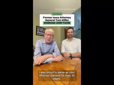 WATCH: Former Iowa Attorney General Tom Miller endorses Josh Turek for US Senate