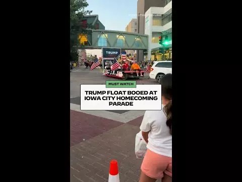 WATCH: Trump float booed at Iowa City homecoming parade