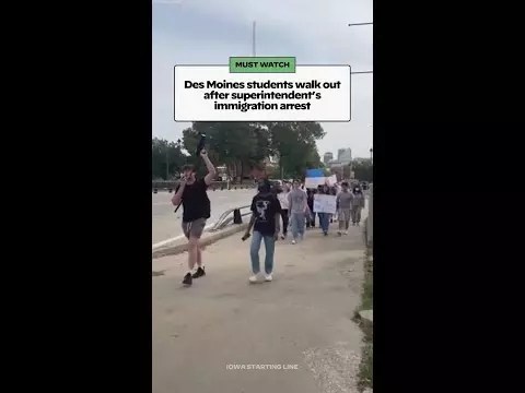 WATCH: Des Moines students walk out after superintendent’s immigration arrest