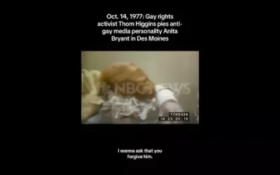WATCH: This day in history: Anti-gay media personality Anita Bryant pied in Des Moines