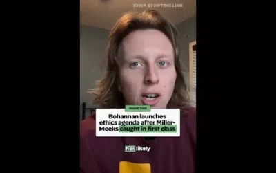 WATCH: Bohannan launches ethics agenda after Miller-Meeks caught in first class