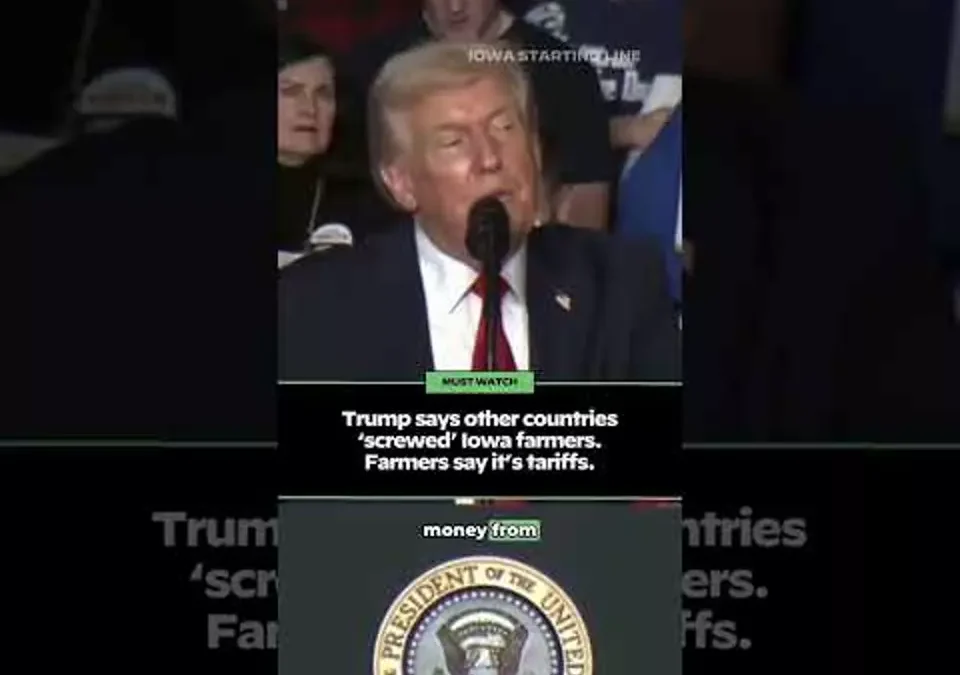 WATCH: Trump says other countries ‘screwed’ Iowa farmers. Farmers say it’s tariffs.