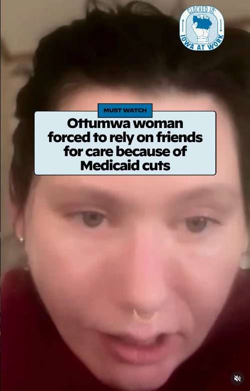 Christie Cellman speaks to Iowa Starting Line during a Zoom call. (Screenshot from Instagram of Iowa Starting Line video)