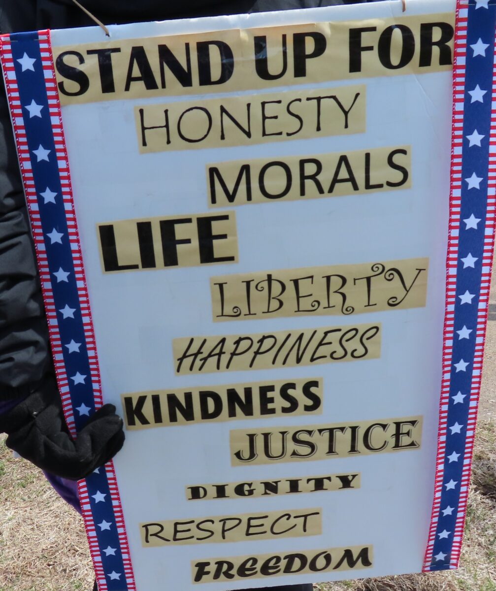 A sign at the No Kings rally in Clinton in March of 2026. (Courtesy of reader Tammy M.)