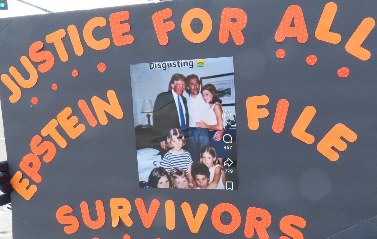 A sign at the No Kings rally in Clinton in March of 2026. (Courtesy of reader Tammy M.)