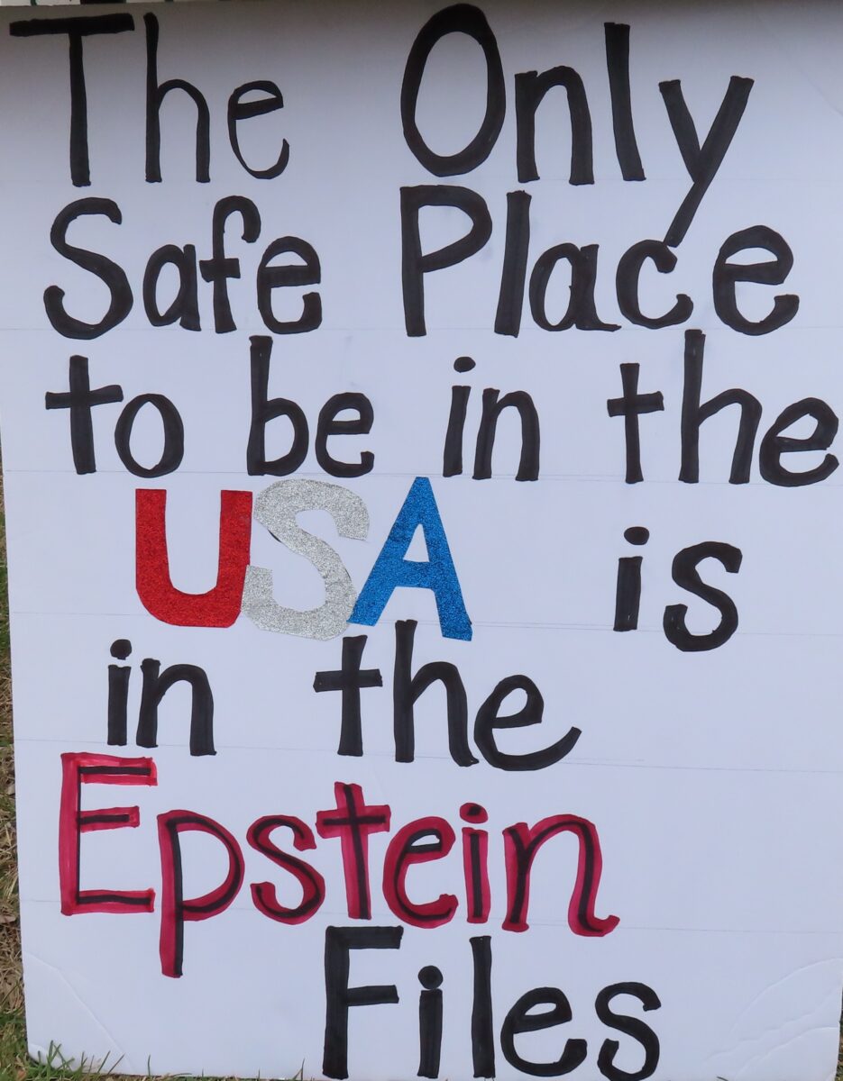 A sign at the No Kings rally in Clinton in March of 2026. (Courtesy of reader Tammy M.)