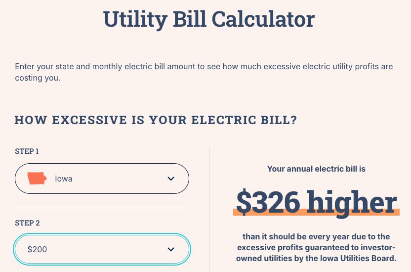 How much higher is your utility bill because of profits?