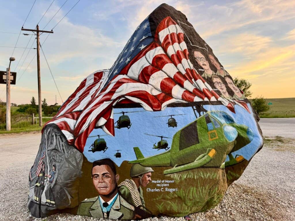 For the 28th time the original Freedom Rock has been repainted, so be sure to check out the America 250 version if you’re near Menlo. (The Freedom Rock)