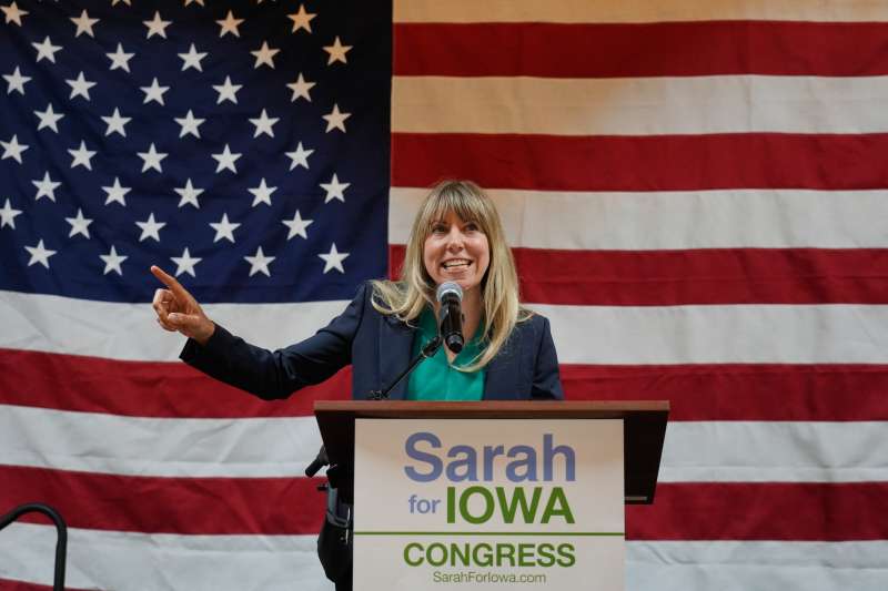 Iowa 3rd Congressional District candidate Sarah Trone Garriott speaks at event