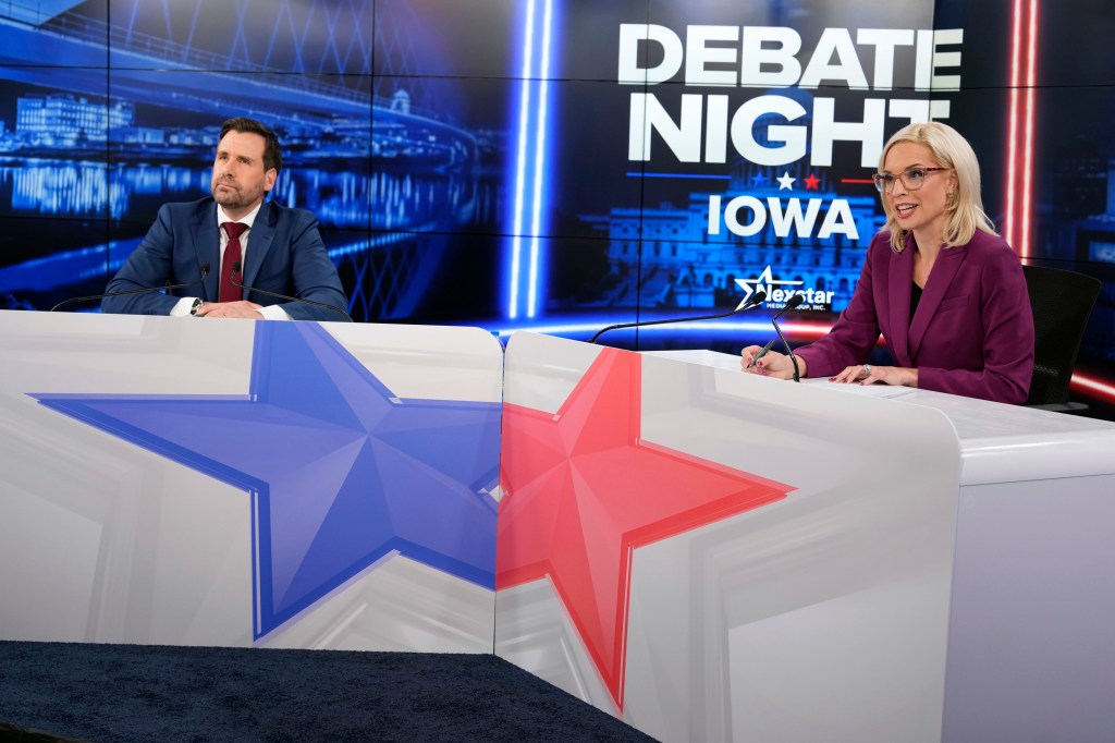 Josh Turek, Ashley Hinson spar over wealth, missed votes, and Iran in final Iowa Senate debate